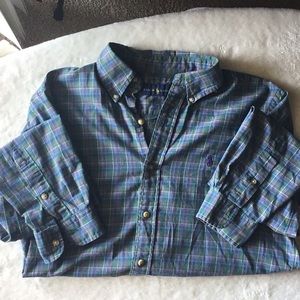 Ralph Lauren green and blue checkered shirt